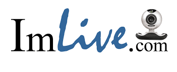 파란 실루엣이 포함된 ImLive 로고